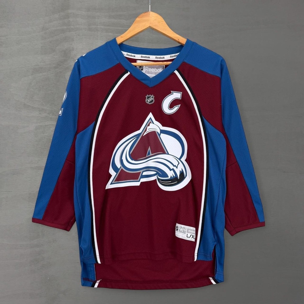 Reebok Colorado Avalanche Landeskog Jersey Burgundy Blue Youth L/XL